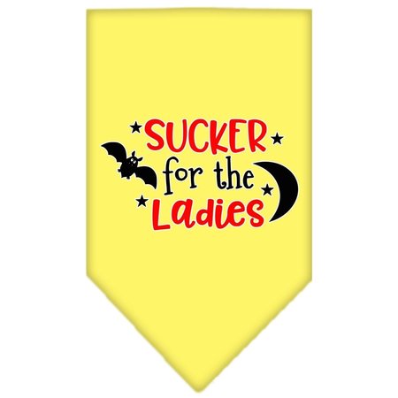 MIRAGE PET PRODUCTS Sucker for the Ladies Screen Print BandanaYellow Small 66-434 SMYW